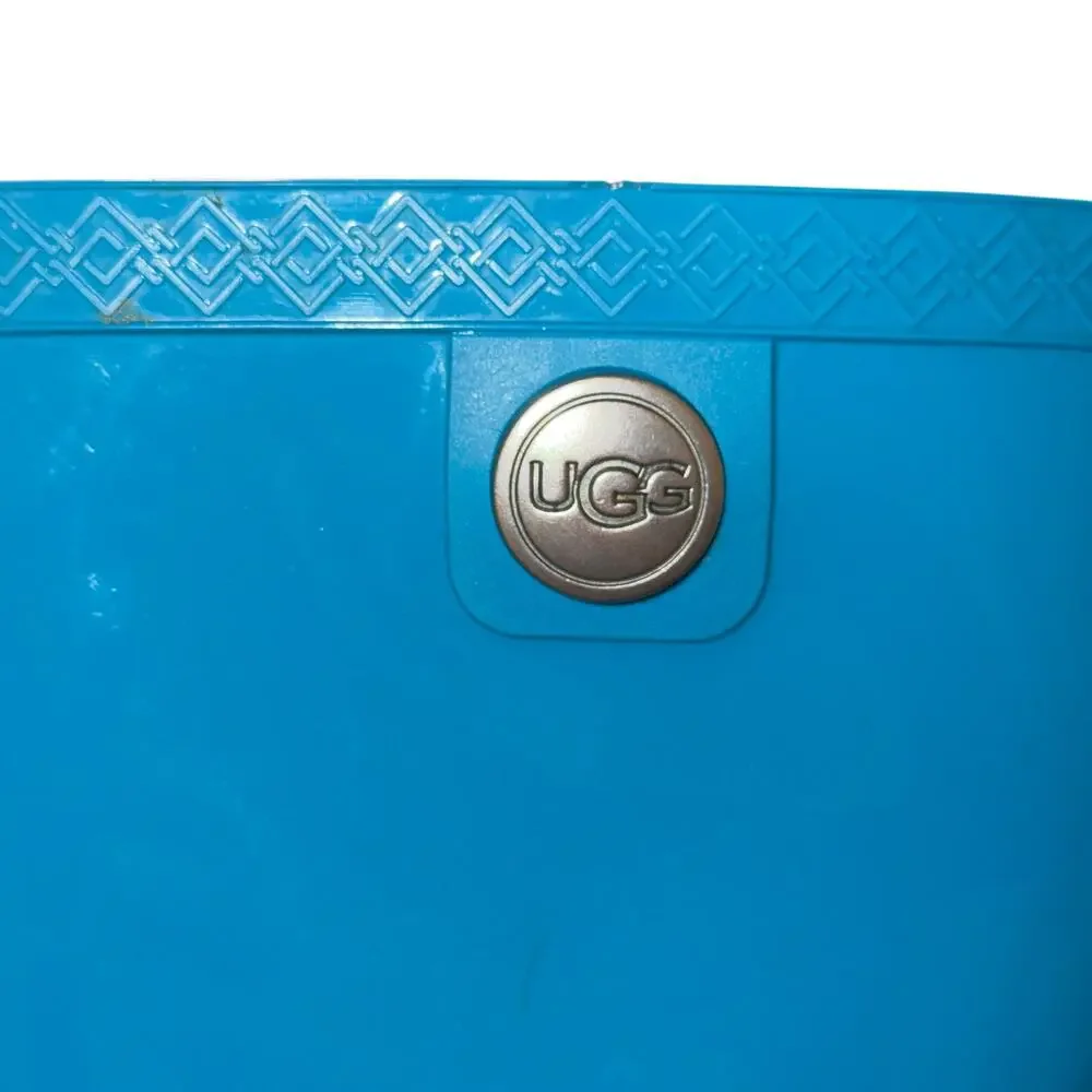 Ugg Australia Sienna Rain Boots Women’s Size 11 Blue Rubber Shearling Insole